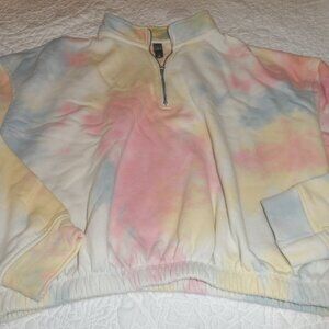 Girls Large Alya Tie-Dye Quarter Zip Sweatshirt/Pullover-- Teenager Size